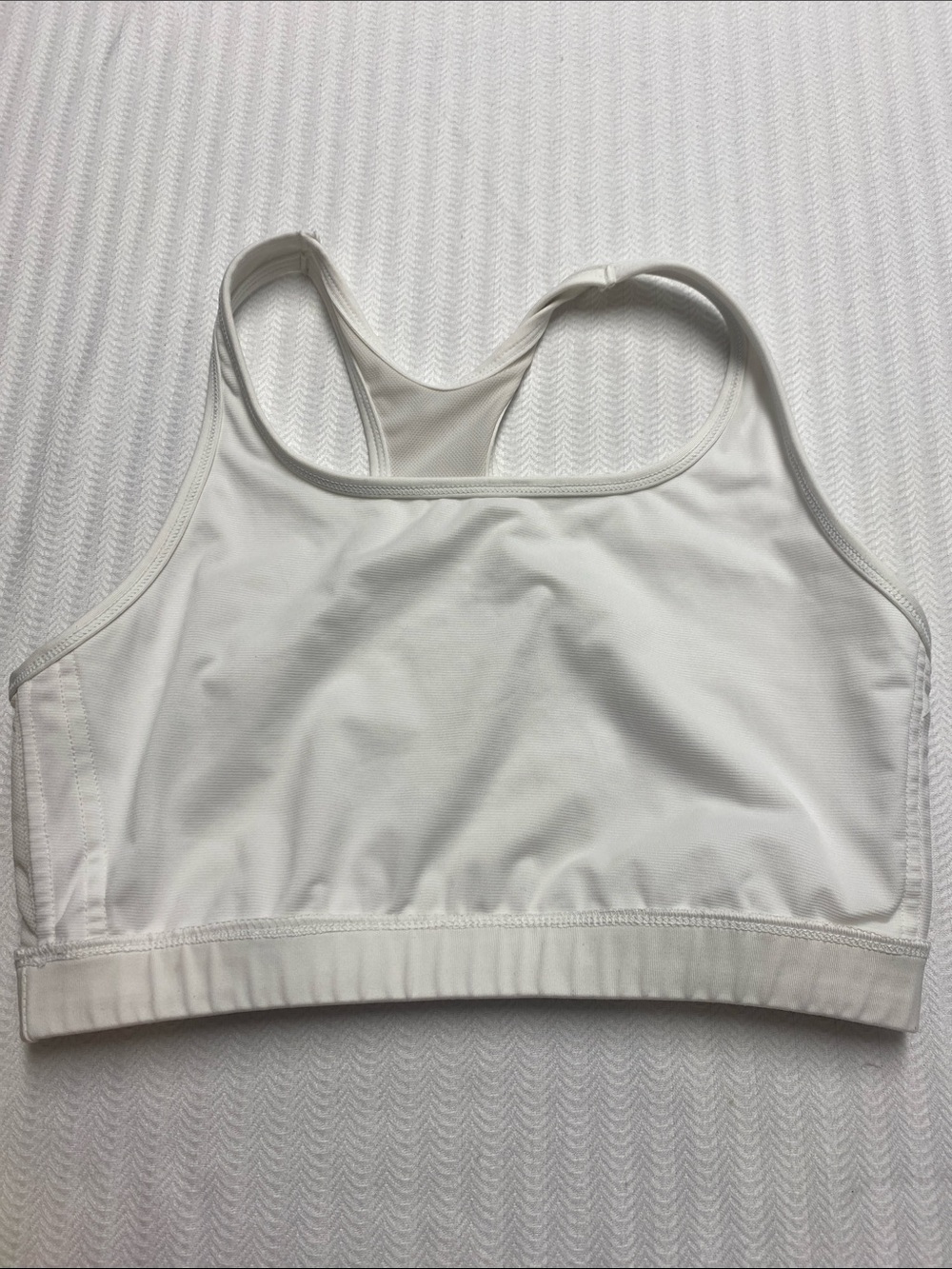 Adidas White Racerback Sports Bra Athletic Workout Gym XL Athleisure Yoga Gym - Picture 7 of 7